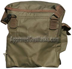 Surplus British military gas mask bag - rear view