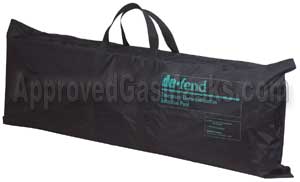 The Decontamination Shower kit comes in a sturdy nylon carry and storage bag